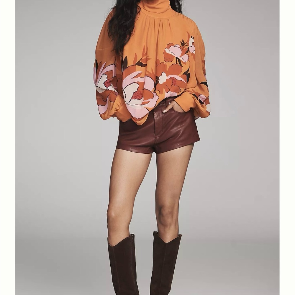 FARM Rio x Anthropologie Puff Sleeve blouse